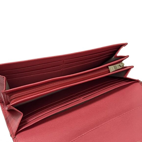 Auth FURLA - Pink Leather Long Wallet - Picture 4 of 5